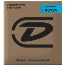 Струны для бас-гитары Dunlop DBFS45125 Stainless Steel Flatwound Medium 5-Strings 45/125