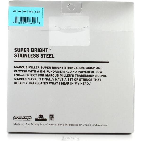Струны для бас-гитары Dunlop DBMMS45125 Marcus Miller Super Bright 5 Strings 45/125