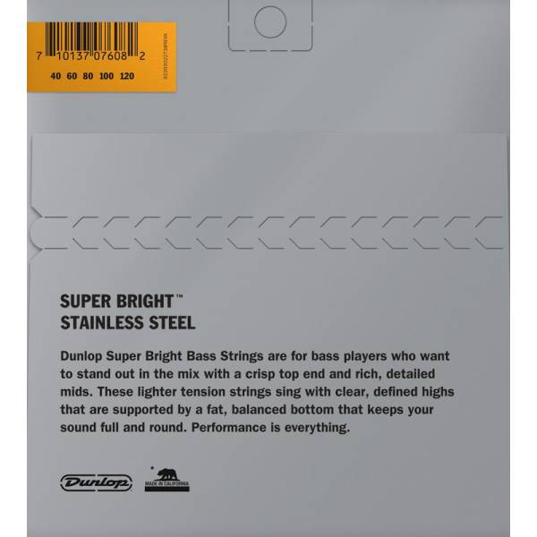 Струны для бас-гитары Dunlop DBSBS40120 Super Bright Steel 5 Strings Light 40/120