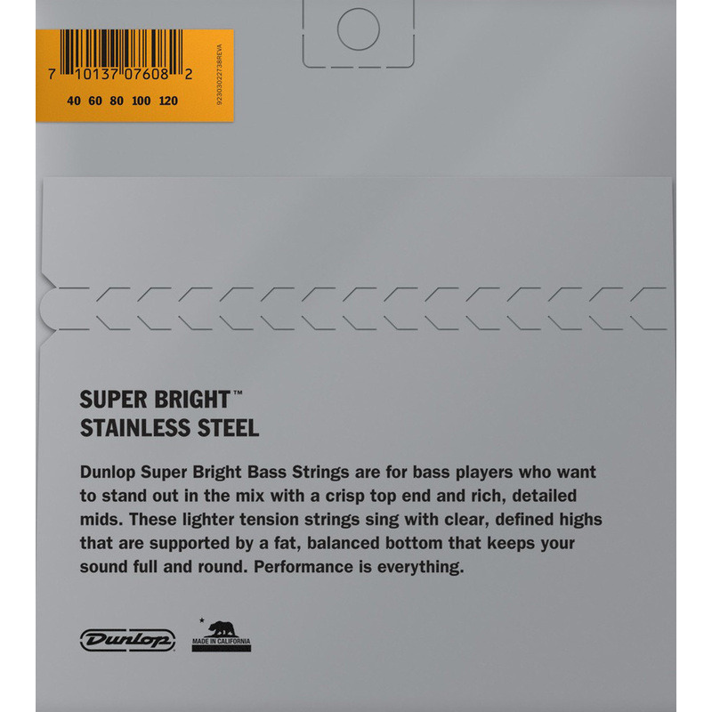 Струны для бас-гитары Dunlop DBSBS40120 Super Bright Steel 5 Strings Light 40/120