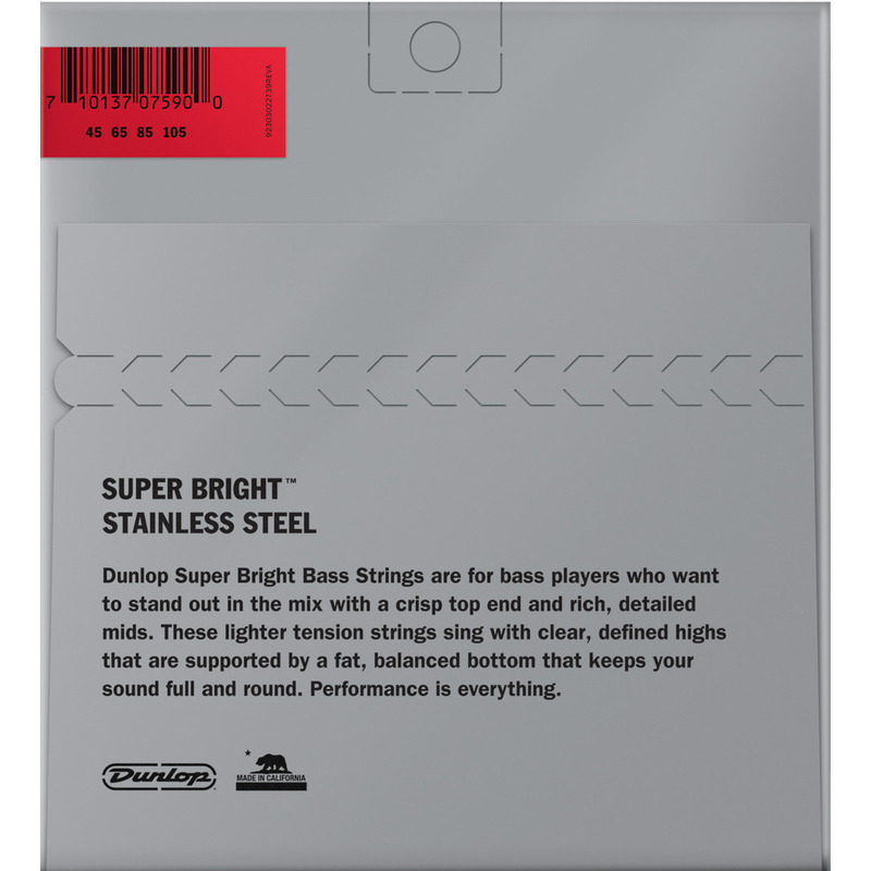 Струны для бас-гитары Dunlop DBSBS45105 Super Bright Steel Light 45/105