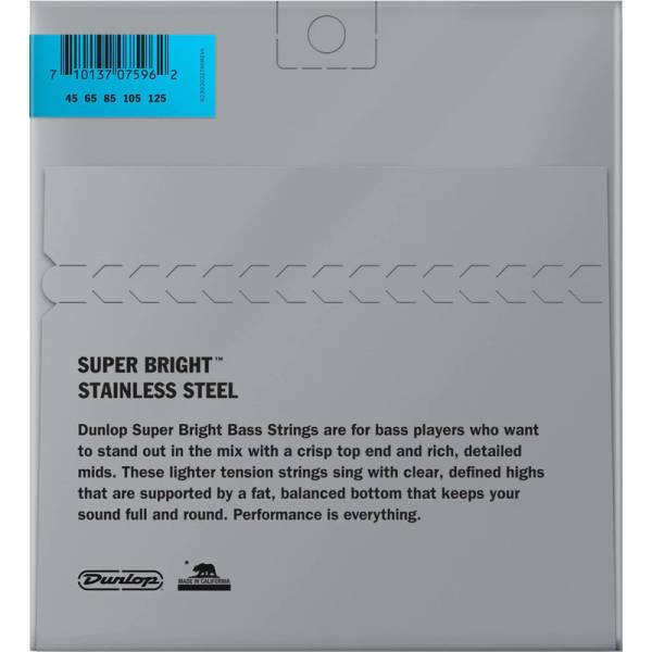 Струны для бас-гитары Dunlop DBSBS45125 Super Bright Steel 5 Strings Light 45/125