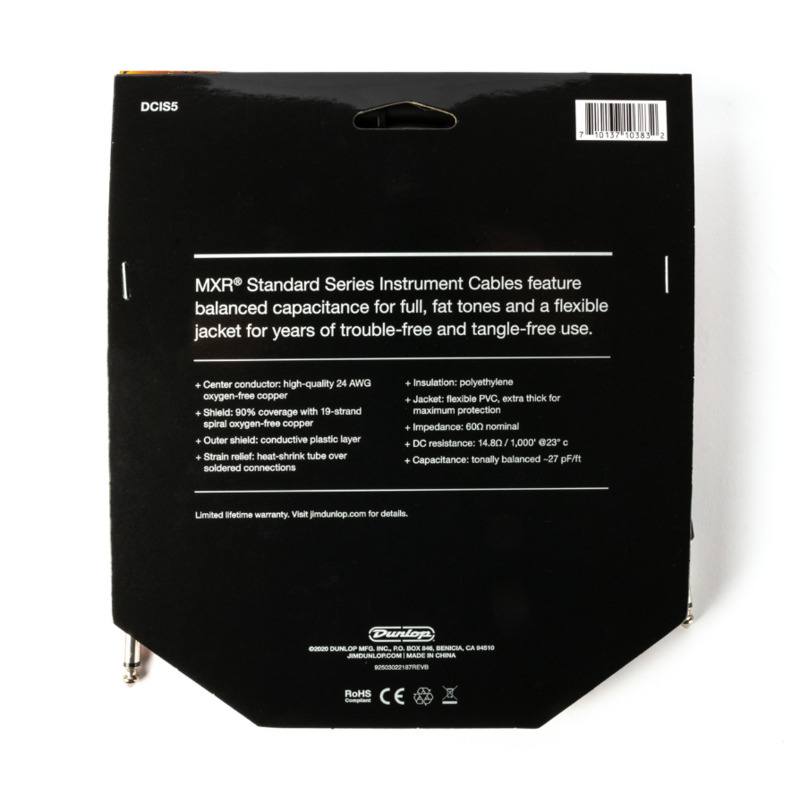 Інструментальний кабель Dunlop DCIS05 MXR Standard Instrument Cable 1.5m (5ft)