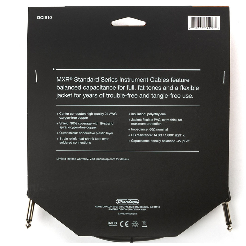 Інструментальний кабель Dunlop DCIS10 MXR Standard Instrument Cable 3.0m (10ft)