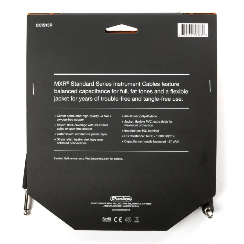 Кабель инструментальный Dunlop DCIS15R MXR Standard Instrument Cable 4.5m (15ft) (Straight/Right)