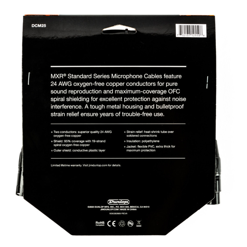 Кабель микрофонный Dunlop MXR DCM25 Microphone Cable 7,5м (25ft)