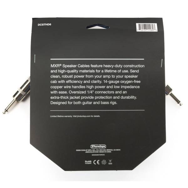 Кабель акустический Dunlop DCSTHD6 MXR Heavy Duty TS Speaker Cable - 6 FT