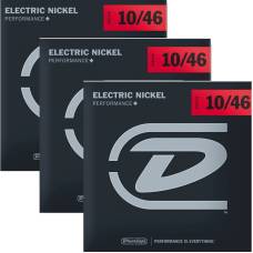 Струны для электрогитары Dunlop DEN1046-3P Medium Nickel Plated Steel 10/46