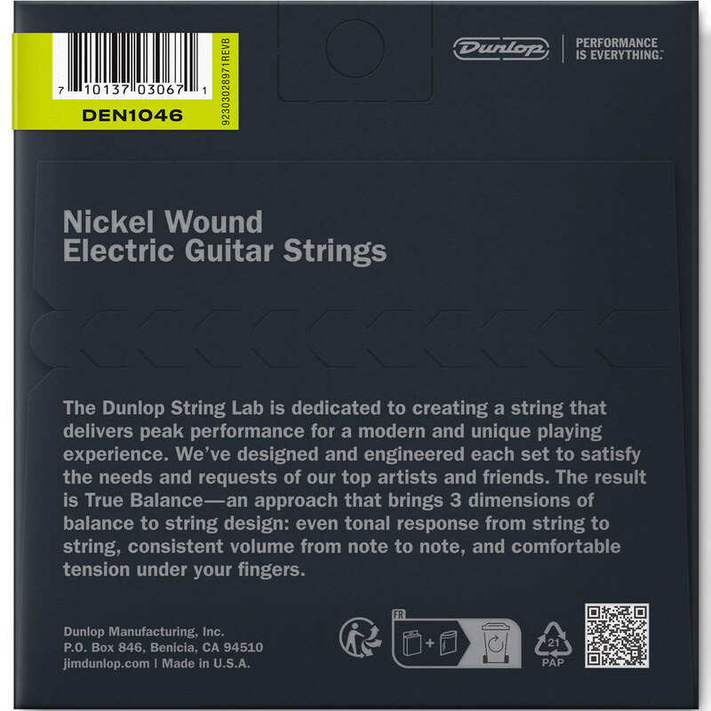 Струни для електрогітари Dunlop DEN1046 Medium Nickel Plated Steel 10/46