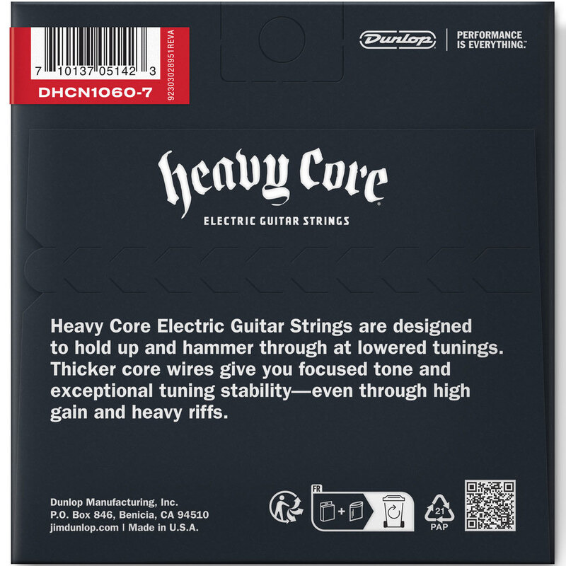 Струны для электрогитары Dunlop DHCN1060-7 Heavy Core 7 String 10/60