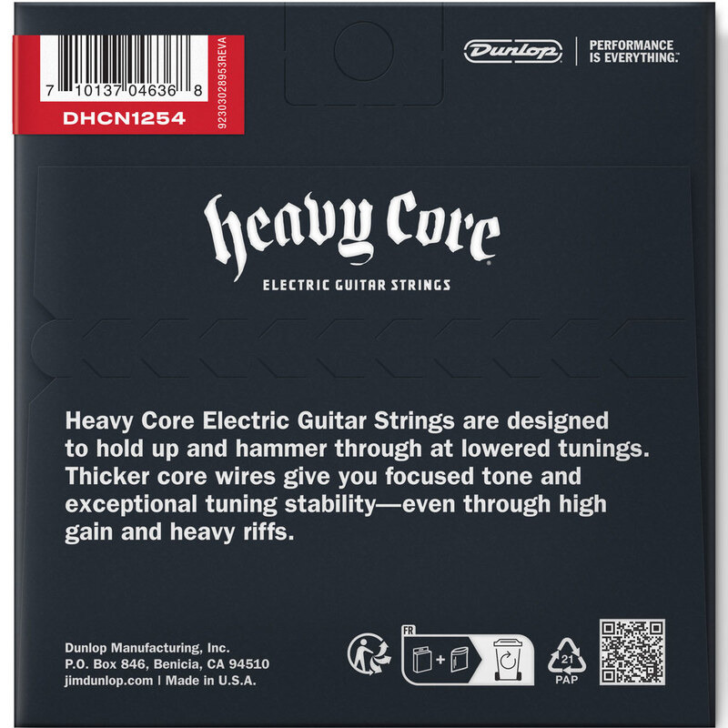 Струны для электрогитары Dunlop DHCN1254 Heavy Core Heaviest 12/54