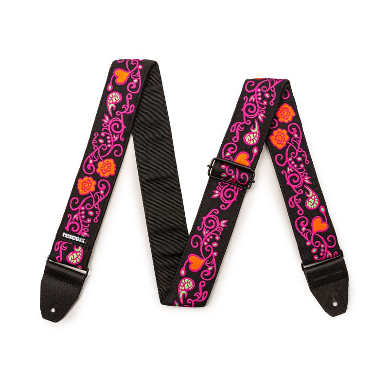 Ремінь для гітари DUNLOP JIMI HENDRIX BLACKLIGHT MONTEREY PINK STRAP