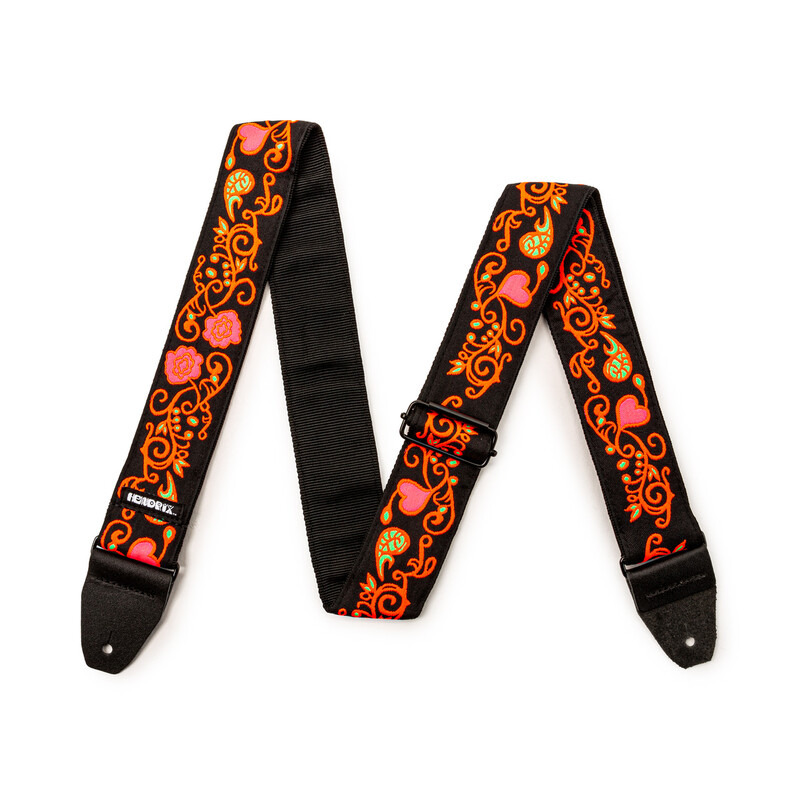 Ремень для гитары DUNLOP JIMI HENDRIX BLACKLIGHT MONTEREY ORANGE STRAP