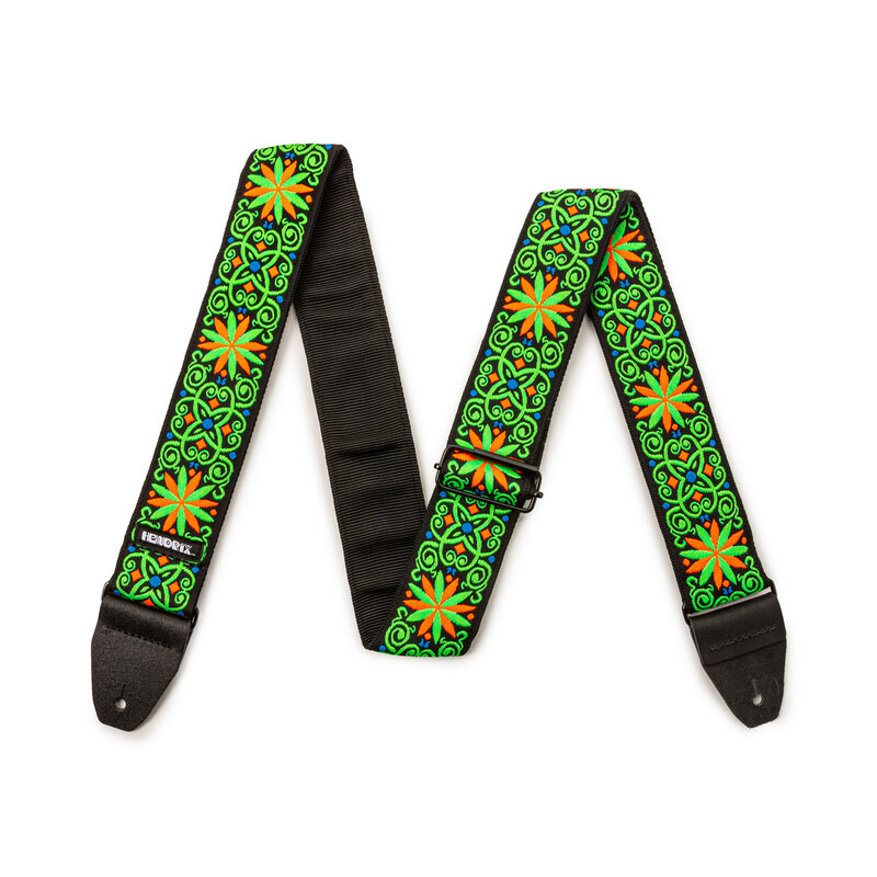 Ремень для гитары DUNLOP JIMI HENDRIX BLACKLIGHT FILLMORE GREEN STRAP