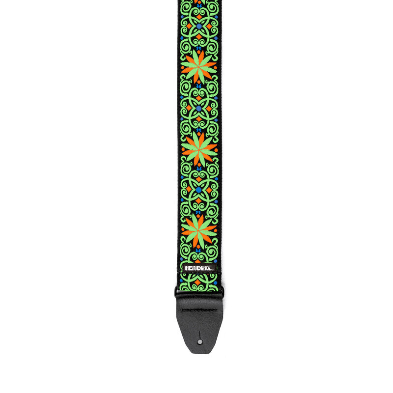 Ремень для гитары DUNLOP JIMI HENDRIX BLACKLIGHT FILLMORE GREEN STRAP