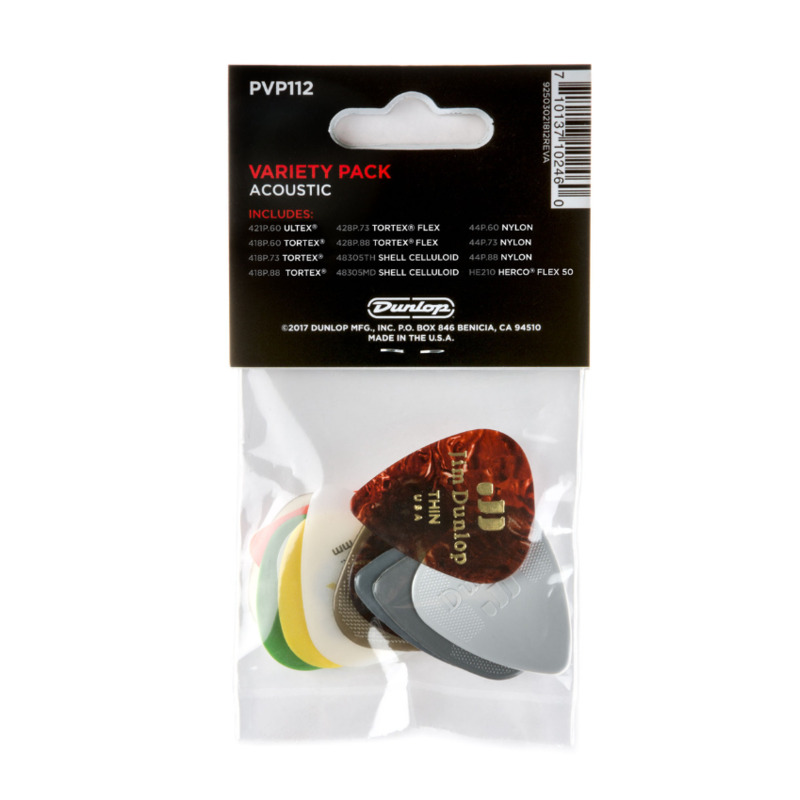 Медиаторы Dunlop PVP112 Acoustic Guitar Variety Pack (12 шт.) (12 шт.)