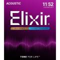 Струны для акустической гитары Elixir 11025 Polyweb 80/20 Bronze Custom Light 11/52