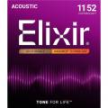 Струны для акустической гитары Elixir 11027 Nanoweb 80/20 Bronze Custom Light 11/52