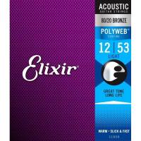 Струны для акустической гитары Elixir 11050 Polyweb 80/20 Bronze Light 12/53