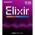Струны для акустической гитары Elixir 11075 Polyweb 80/20 Bronze Light Medium 12/56