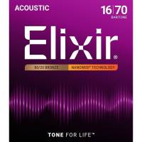 Струны для акустической гитары Elixir 11306 Nanoweb 80/20 Bronze Baritone 16/70