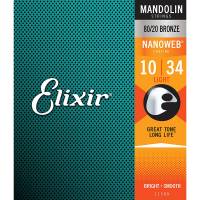 Струны для мандолины Elixir 11500 80/20 Bronze Nanoweb Light 10/34