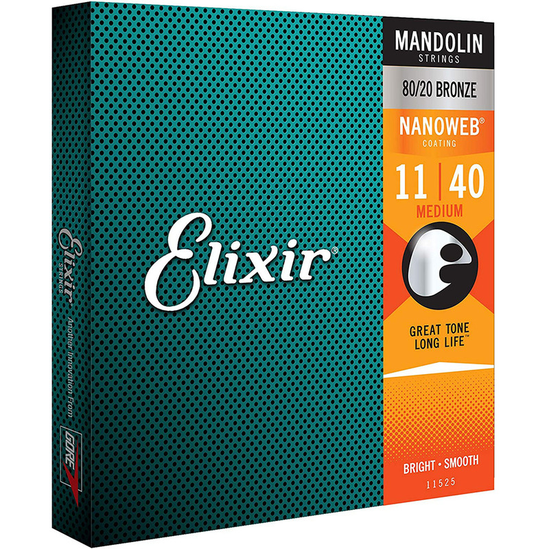 Струны для мандолины Elixir 11525 80/20 Bronze Nanoweb Medium 11/40