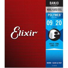 Струны для банджо Elixir 11600 Polyweb Nickel Plated Steel Light 9/20