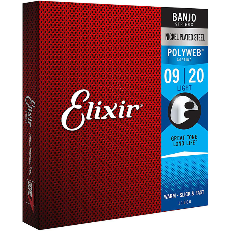 Струны для банджо Elixir 11600 Polyweb Nickel Plated Steel Light 9/20