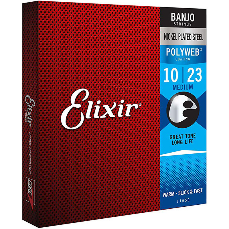 Струны для банджо Elixir 11650 Polyweb Nickel Plated Steel Medium 10/23