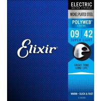 Струны для электрогитары Elixir 12000 Polyweb Nickel Plated Steel Super Light 9/42