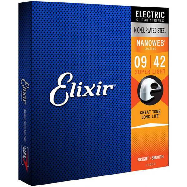 Струны для электрогитары Elixir 12002 Nanoweb Nickel Plated Steel Super Light 9/42