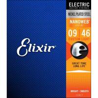 Струны для электрогитары Elixir 12027 Nanoweb Nickel Plated Steel Custom Light 9/46