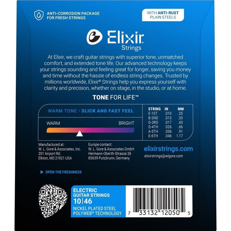 Струны для электрогитары Elixir 12050 Polyweb Nickel Plated Steel Light 10/46