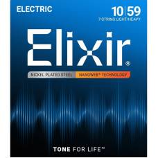 Струны для электрогитары Elixir 12074 Nanoweb Nickel Plated Steel 7-String Light/Heavy 10/59