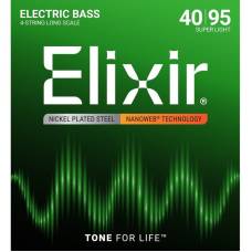 Струны для бас-гитары Elixir 14002 Nanoweb Coated Nickel Plated Steel Super Light 4-String 40/95