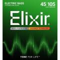 Струны для бас-гитары Elixir 14077 Nanoweb Coated Nickel Plated Steel Light/Medium 4-String 45/105