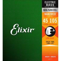 Струны для бас-гитары Elixir 14077 Nanoweb Coated Nickel Plated Steel Light/Medium 4-String 45/105