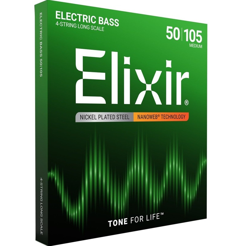 Струны для бас-гитары Elixir 14102 Nanoweb Coated Nickel Plated Steel Heavy 4-String 50/105