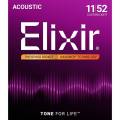 Струны для акустической гитары Elixir 16027 Nanoweb Phosphor Bronze Custom Light 11/52
