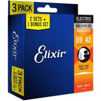 Струны для электрогитары Elixir 3 Pack 16540 Nanoweb Nickel Plated Steel Super Light 9/42