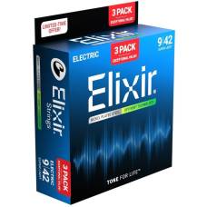 Струны для электрогитары Elixir 3 Pack 16550 Optiweb Nickel Plated Steel Super Light 9/42