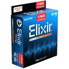 Струны для электрогитары Elixir 3 Pack 16567 Nanoweb Nickel Plated Steel Light 10/46