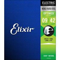 Струны для электрогитары Elixir 19002 Optiweb Nickel Plated Steel Super Light 9/42