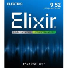 Струны для электрогитары Elixir 19007 Optiweb Nickel Plated Steel 7-String Super Light 9/52