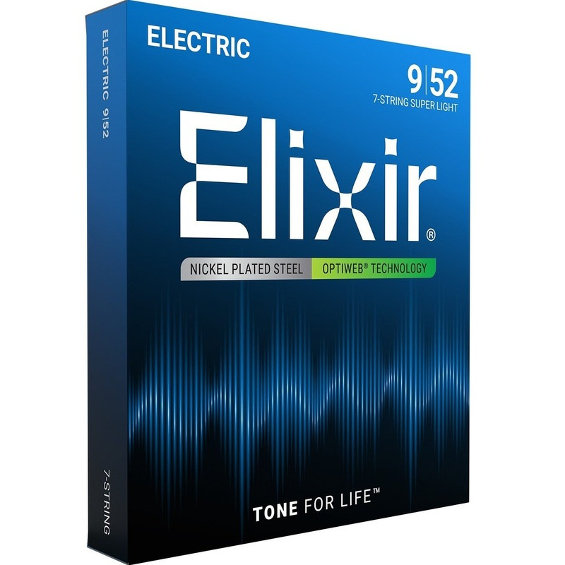 Струны для электрогитары Elixir 19007 Optiweb Nickel Plated Steel 7-String Super Light 9/52