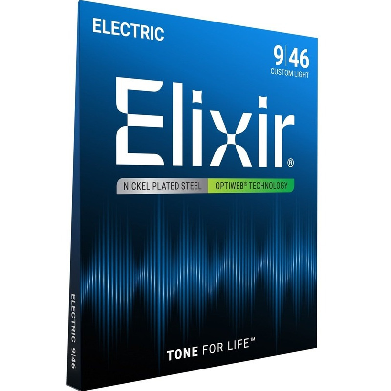 Струни для електрогітари Elixir 19027 Optiweb Nickel Plated Steel Custom Light 9/46
