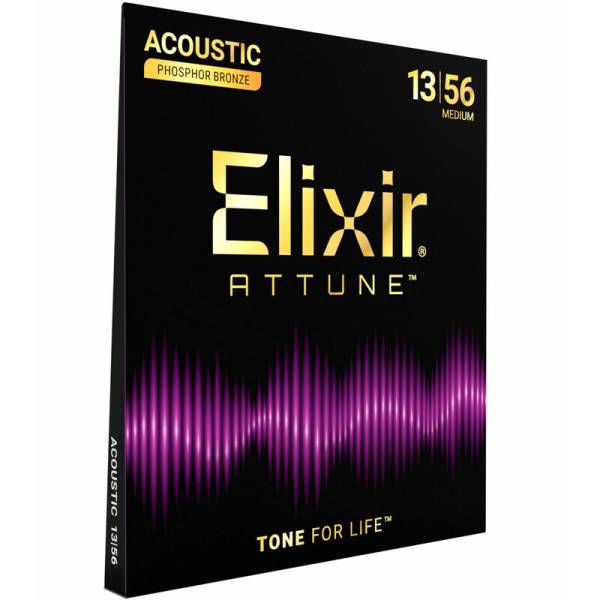 Струны для акустической гитары Elixir 21102 Attune Phosphor Bronze Acoustic Medium 13/56