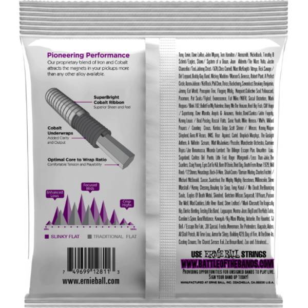 Струны для бас-гитары Ernie Ball 2811 Cobalt Slinky Flatwound 55/110