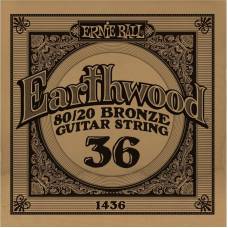 Струна Ernie Ball 1436 Earthwood 80/20 Bronze .036